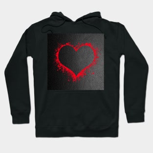 Red Heart Splatter on Black Background Graphic Designed Valentine's Day Gifts Hoodie